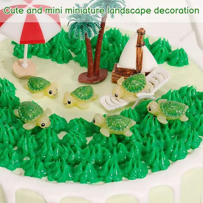 60 Pcs Mini Resin Tortoise,Cute Miniature Sea Turtle Figurines,Tiny Ocean Tortoise Statues for Fairy Garden Landscape Birthday Party Ornament Home Plant Decor Crafts DIY(Green) by GreenHaven Gardens