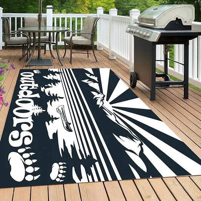 WILDROOTS 5x8 Feet Mountain & Sea Ship Plastic Outdoor Rug, Stain Resistant Waterproof Reversible Outdoor Patio Rug, Fade Resistant Camping Rug by GreenHaven Gardens