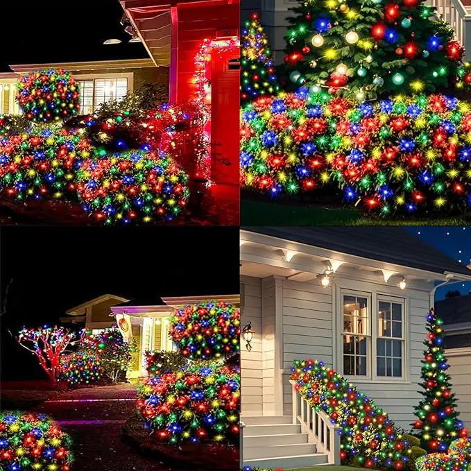 6Ftx4Ft LED Christmas Net Lights Green Wire,Connectable UL Certified Waterptoof Net Lights for Bushes Trees Shurb Garden Outdoor Christmas Decorations by GreenHaven Gardens