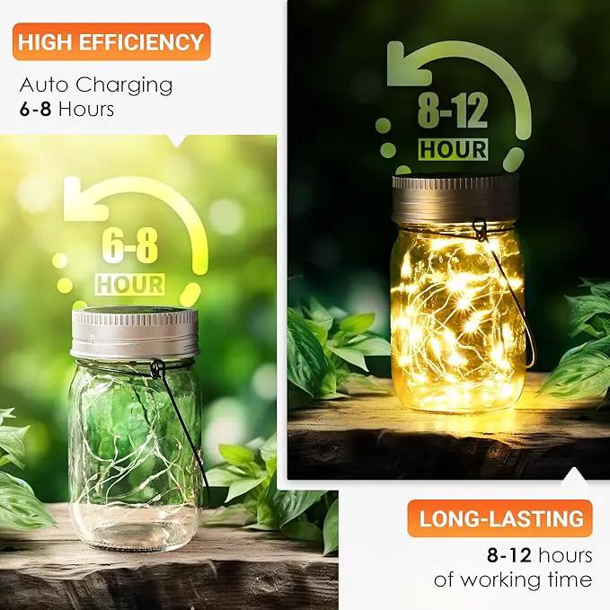 GIGALUMI Solar Mason Jar Lights, 12 Pack 30 Led String Fairy Lights Garden Lights Outdoor Waterproof Hanging Solar Lanterns for Outdoor, Garden, Patio, Lawn, Balcony Decoration by GreenHaven Gardens