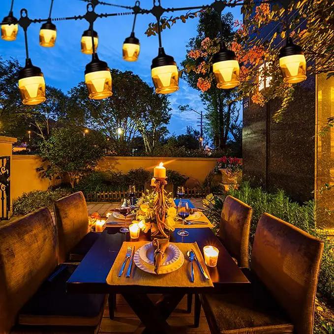 String Lights for Outside, Outdoor Patio Lights with 12 LED Bulbs Waterproof Shatterproof Hanging Patio Lights String for Patio for Bistro, Garden, Backyard, Gazebo, Party Decor, Easter by GreenHaven Gardens