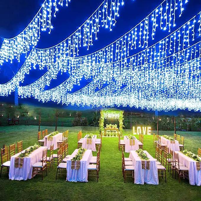 Christmas Icicle Lights Outdoor, 66ft 640 LED Icicle Lights for Outside with 8 Modes Timers, Waterproof Plug in Connectable Twinkle Light for Indoor Window Patio Yard Wedding Decorations, Blue by GreenHaven Gardens