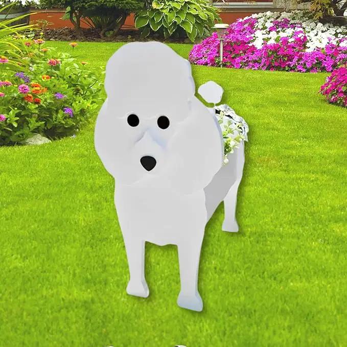 Poodle Dog Planter Plant Pots,Cute Garden Dog Flower Planter,Dog Planters Birthday Gifts for Women,Office,Indoor/Outdoor Decor（9.45 * 8.35 * 13.39in） by GreenHaven Gardens