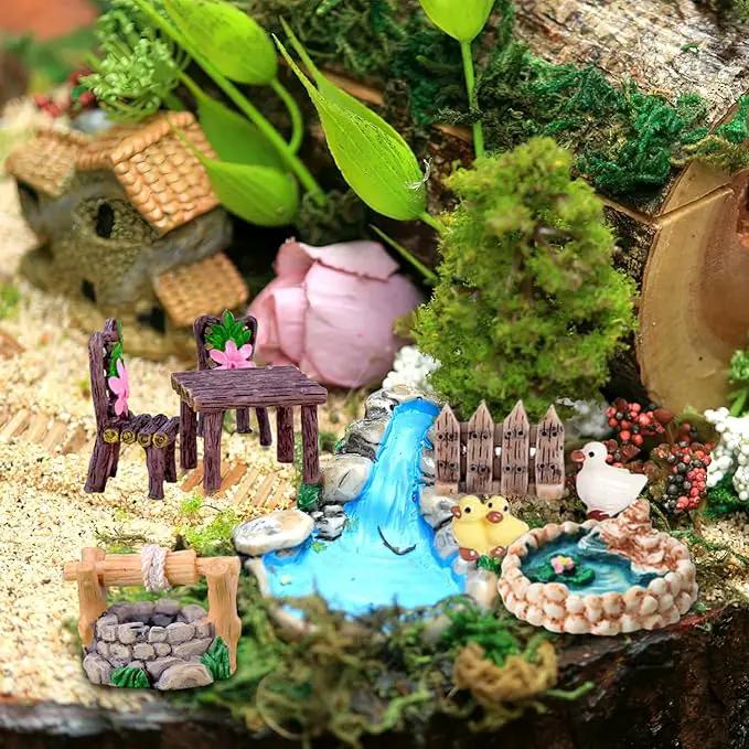 Fairy Garden Accessories, Fairies Welcome Garden Kit, 48pcs Miniature Fairy Garden Ornament for Christmas Decoration Fairy Garden Potted Plant Desk Decor by GreenHaven Gardens