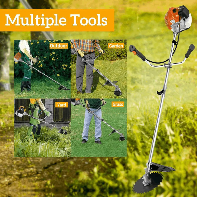 Homdox 58cc 2-Cycle Gas Weed Eater, 4 in 1 Gas Brush Cutter, String Trimmer and Weed Wacker Trimmer for Lawn and Garden Care Trimming, Orange. by GreenHaven Gardens