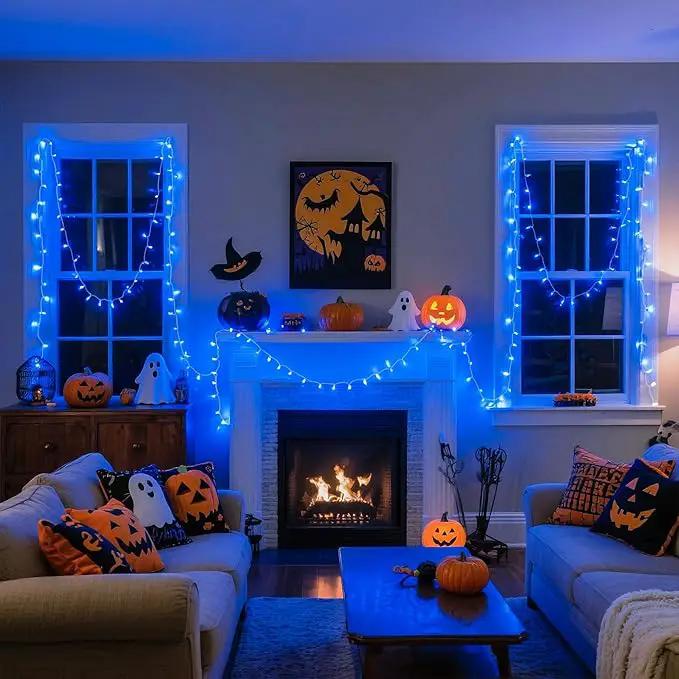 JMEXSUSS 66ft 200 LED Blue Christmas Lights Indoor Outdoor, Connectable Blue String Lights Clear Wire Plug in, 8 Modes Blue Fary Lights for Halloween Tree Party Bedroom Wall Christmas Decoration by GreenHaven Gardens