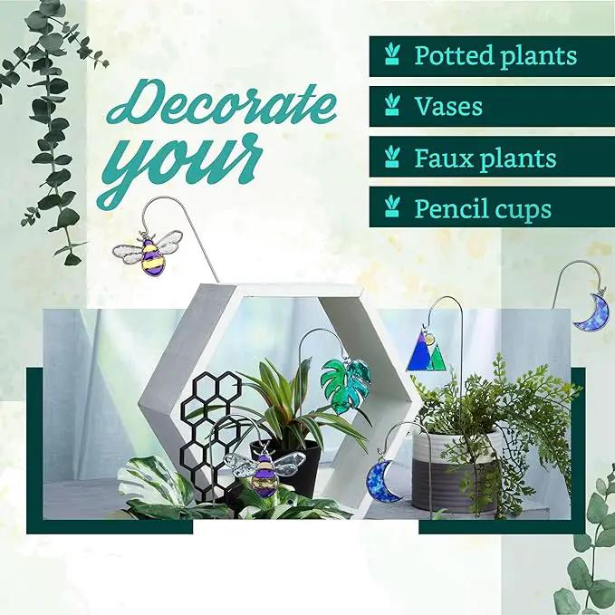 Craft Crush Plant Charms Kit – Makes 4 Suncatcher Charms for Plants – Metal Garden Stakes & Decorative Ornaments for Plant Lovers, Gift, Home Decor, Teens & Adults - DIY Art & Craft Kit - Ages 13+ by GreenHaven Gardens