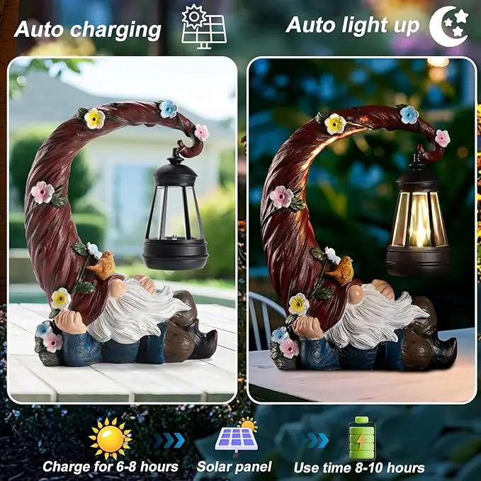 Garden Gnomes Outdoor Statues with Solar Light Funny Gnome Decor Gifts for Women Mom Gnomes Decorations for Home Patio Lawn Yard Garden Decor by GreenHaven Gardens