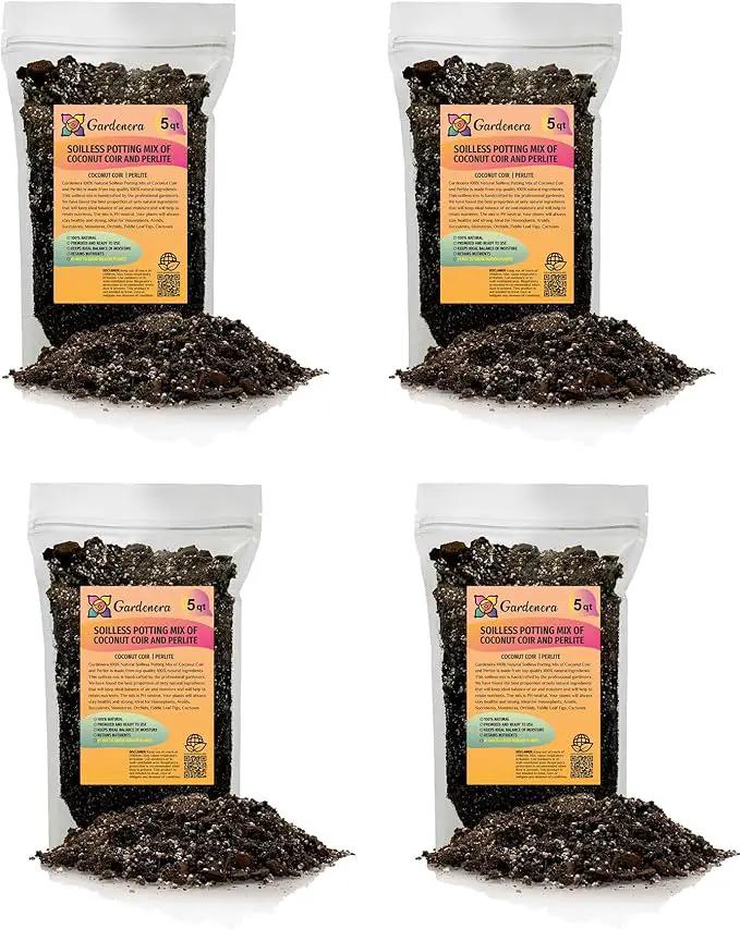 Premium Coco Coir and Perlite Potting Mix, Soil for Maximum Plant Growth, Perfect for Indoor and Outdoor Container Gardens by Gardenera - 20 Quart by GreenHaven Gardens