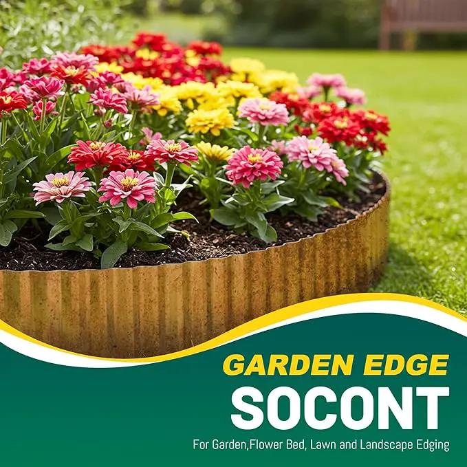 Corrugated Metal Garden Edging, 6"×20Ft Durable Landscape Border for Garden, Lawn, Flower Beds and Paver Edging (Rusty) by GreenHaven Gardens
