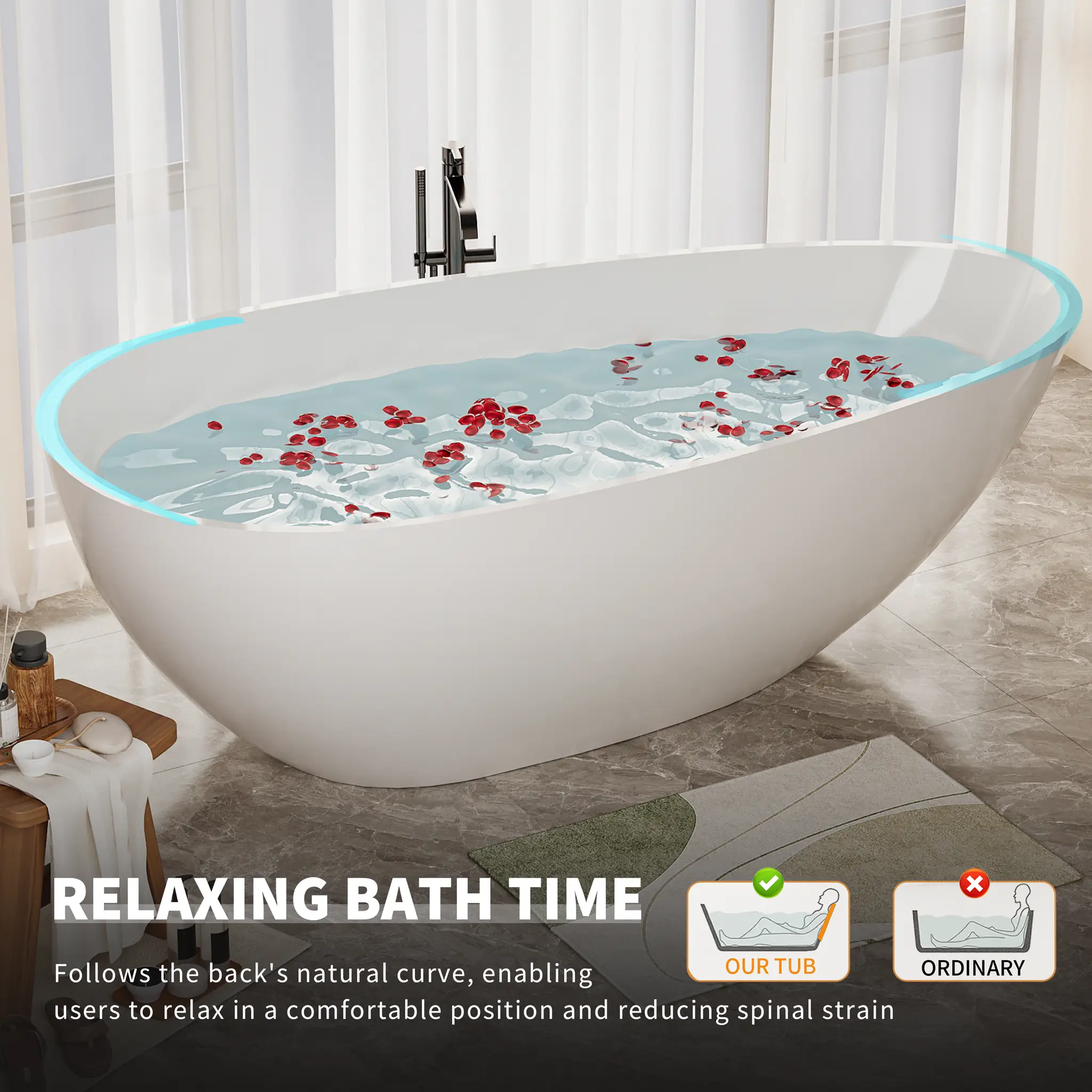 59" Freestanding Solid Surface Bathtub by HouseOfZazla