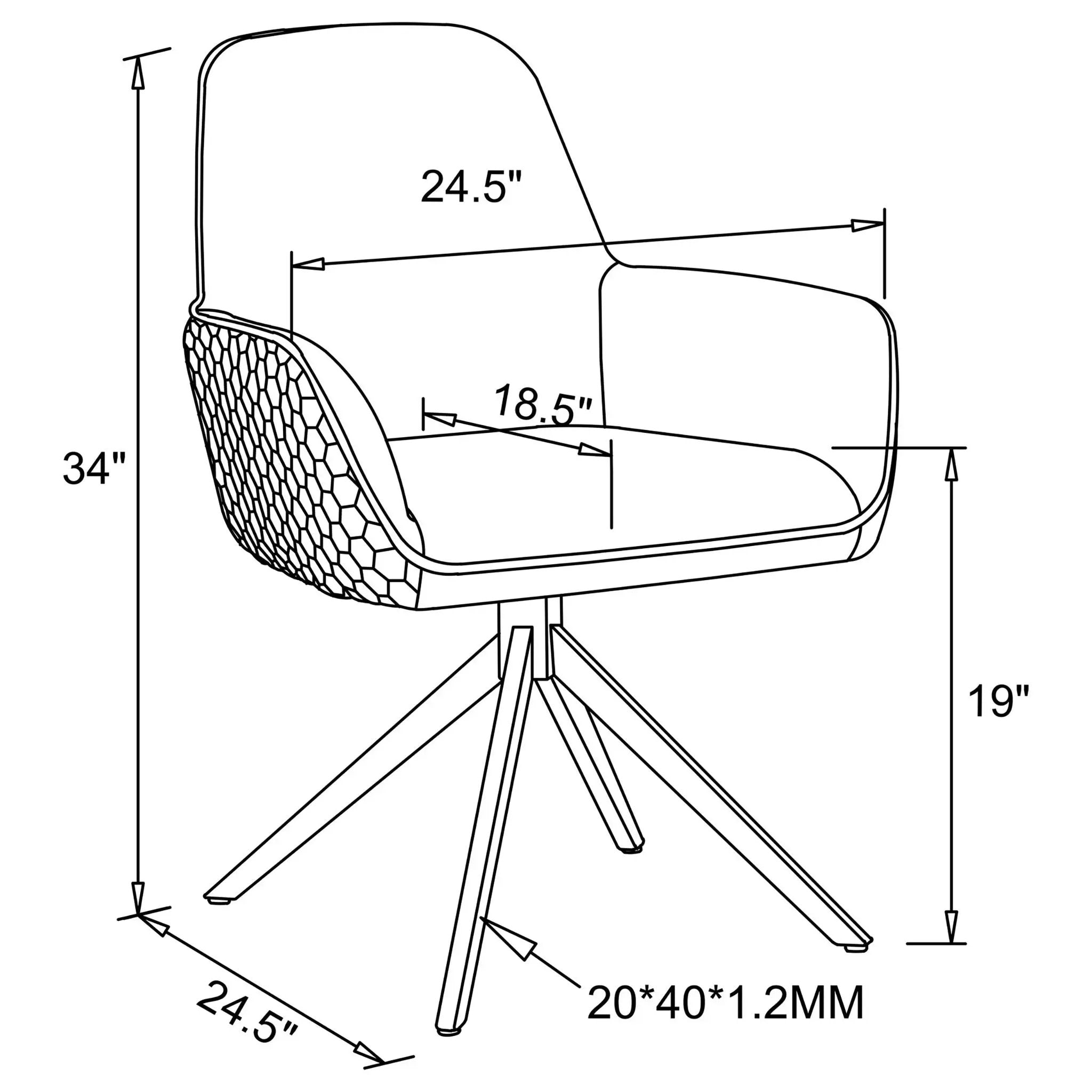 Flare - Arm Side Dining Chair With Tufting - Gray by HouseOfZazla