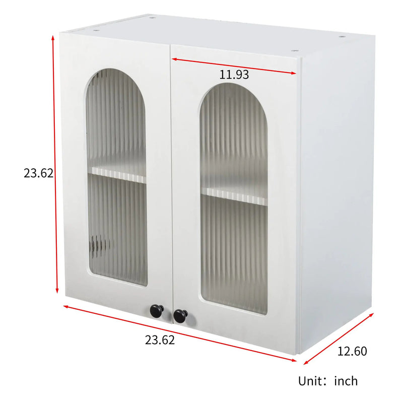 Wall Cabinet with Arched Glass Door and Adjustable Shelves by HouseOfZazla