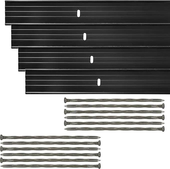 Dreamscape E-Z Edge Aluminum Landscape Edging - 4 Strips, 6ft Each (24ft Total), Black Painted - Professional Quality Landscaping Border, Metal Divider for Lawn, Garden, Flowerbed by GreenHaven Gardens