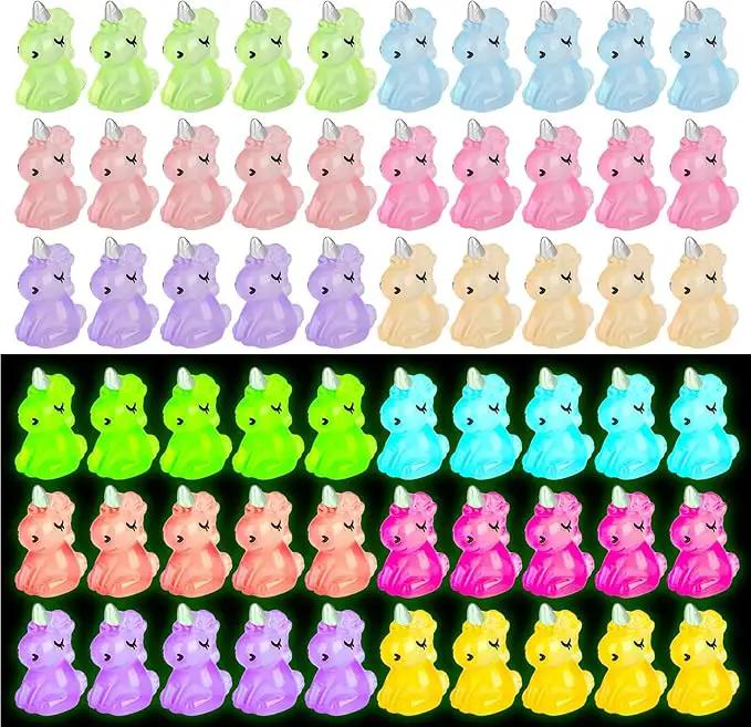 100 PCS Mini Resin Unicorn Luminous Tiny Unicorn Miniature Figurines Glow in The Dark Mini Resin Animals Suitable for DIY Cake Ornaments Crafts Moss Landscape Decoration by GreenHaven Gardens