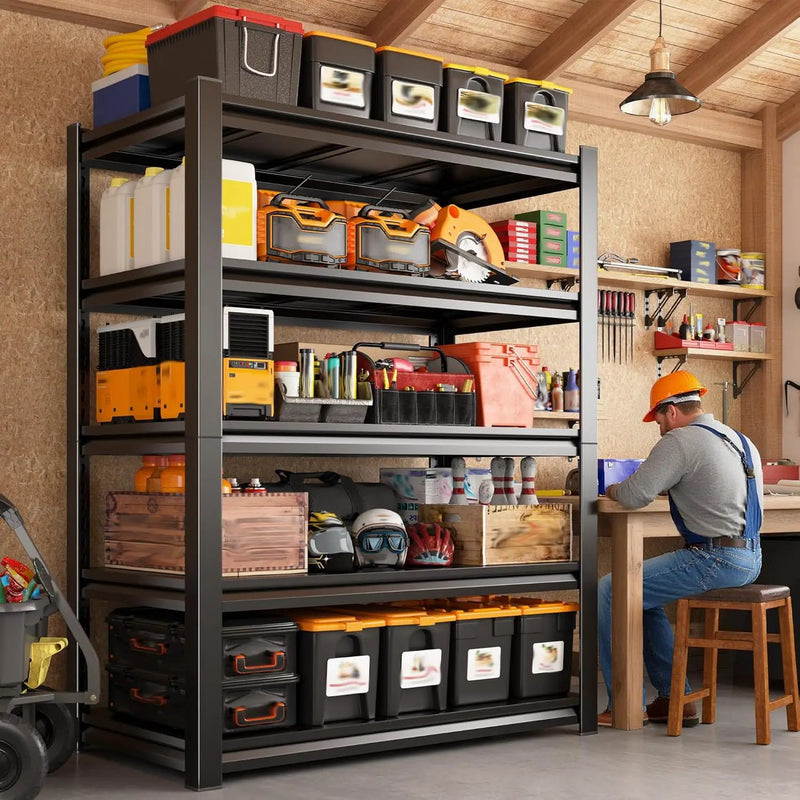 REIBII Garage Shelving, 3000 LBS Garage Shelves, Adjustable Metal Storage Shelves, 5 Tier Heavy Duty Shelving Units for Garage, Basement, Warehouse, Kitchen, Pantry, 72" H x 36" W x 16" D by GreenHaven Gardens