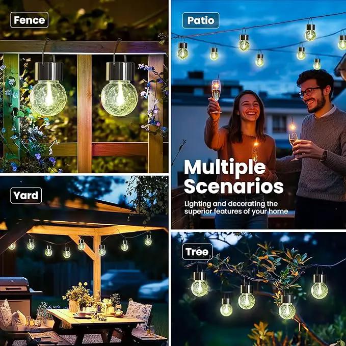 Hanging Solar Lights Outdoor,New Upgraded Moving Led Beads,Solar Powered Waterproof Lighting,8 Pack Hanging Globe Solar Lights for Garden Yard Patio Fence Christmas Decoration (Warm White) by GreenHaven Gardens