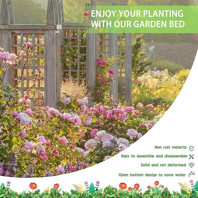 EKX 6x2x2FT Galvanized Raised Garden Bed, Raised Garden Bed Kit-Metal Planter Box Outdoor,Planting for Vegetables, Fruits,Herbs, Flowers-Slive by GreenHaven Gardens