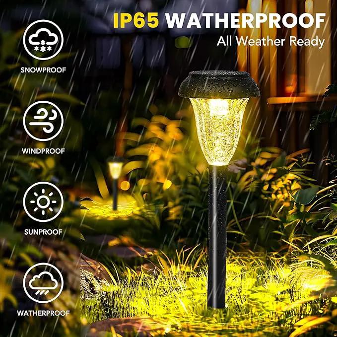 GIGALUMI 12 Pack Solar Light Outdoor Waterproof, Warm White Pathway Lights Solar Powered, Landscape Lighting, Garden Lights for Decor, Patio, Garden, Yard, Pathways, Walkway by GreenHaven Gardens
