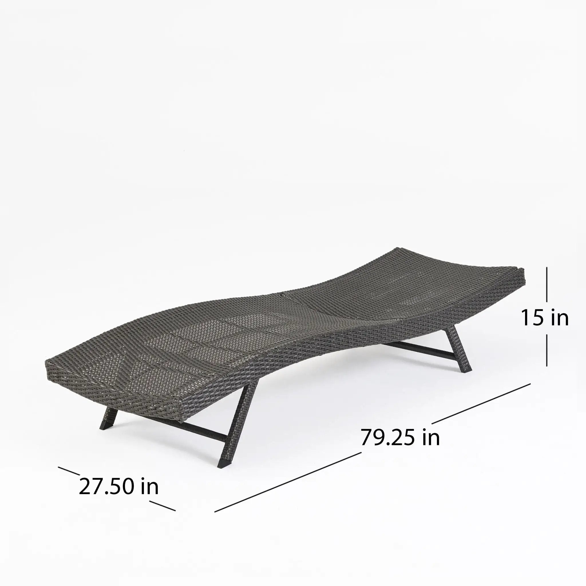 Wicker Chaise With Adjustable Reclining Seats (Set of 2) - Gray by HouseOfZazla