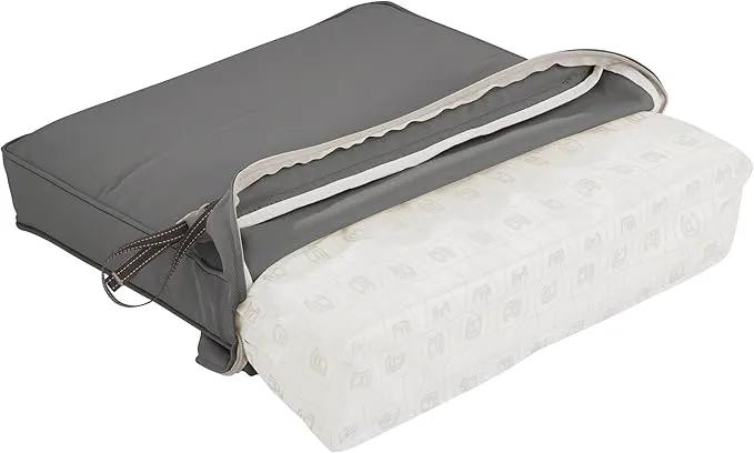 Classic Accessories Montlake Water-Resistant 21 x 20 x 4 Inch Patio Lounge Back Cushion, Light Charcoal Grey, Outdoor Loveseat Cushions by GreenHaven Gardens