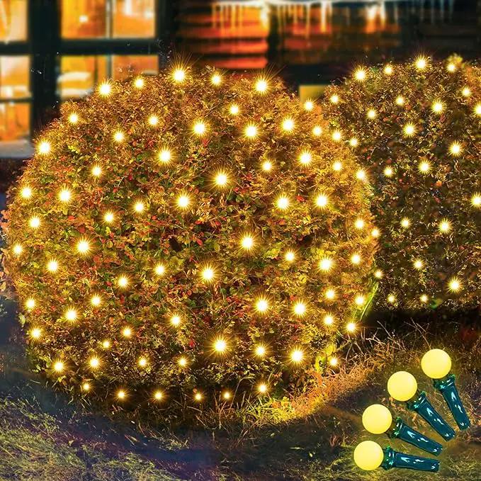 Led Net Lights Christmas Lights Outdoor Christmas Net Lighting with 121Led Mini Globe Lights 5ftx5ft, Outdoor Indoor Fairy Mesh Net Lights for Christmas Trees, Bushes, Shrubs Decorations(WarmWhite) by GreenHaven Gardens