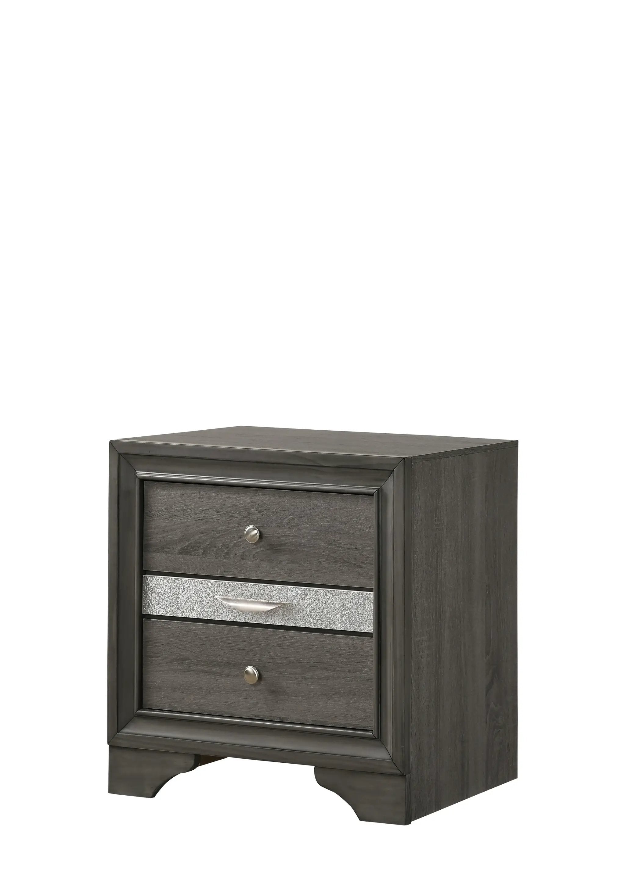 Traditional Queen 5 Piece Storage Bedroom Set in Gray Wood by HouseOfZazla
