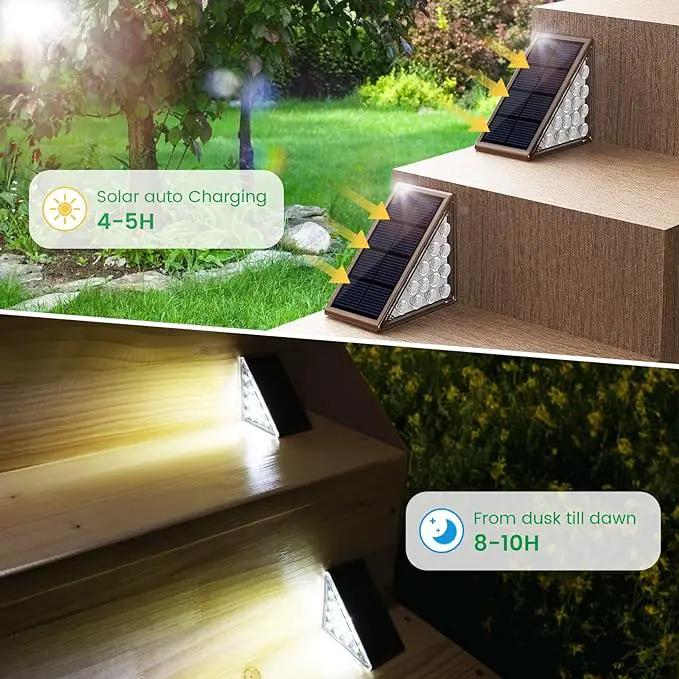 Solar Step Lights for Outside,6pack Solar Stair Lights Outdoor Waterproof IP67,Outdoor Deck Step Lights,Solar Outdoor Lights for Staircase,Patio,Front Step(Cool Brown) by GreenHaven Gardens