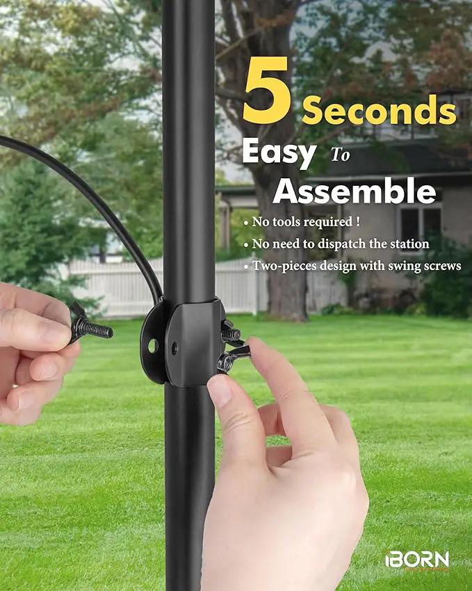 iBorn Bird Feeders Hangers for 1” Pole Stand Station Outdoor Hanging Hooks for Humming Bird Feeders for Outside Plant Hanger Hook Bracket Kit 12.2 Inch Long Metal Hooks for 1 Inch Pole, Pack of 2 by GreenHaven Gardens