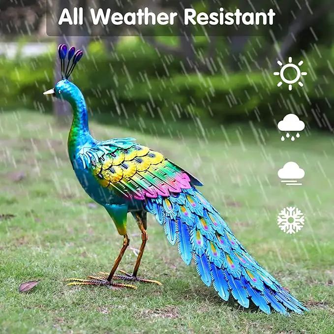 chisheen Peacock Statue Garden Decor Metal Peacock Yard Art Lawn Decoration Outdoor Sculpture for Women Mom by GreenHaven Gardens