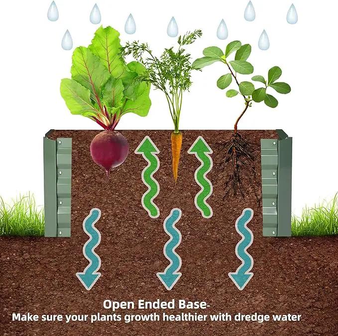 8x4x1ft Metal Raised Garden Bed Kit，Galvanized Garden Bed Box for Vegetables, Flowers, Herbs, and Succulents,240 Gallon Capacity - Green by GreenHaven Gardens