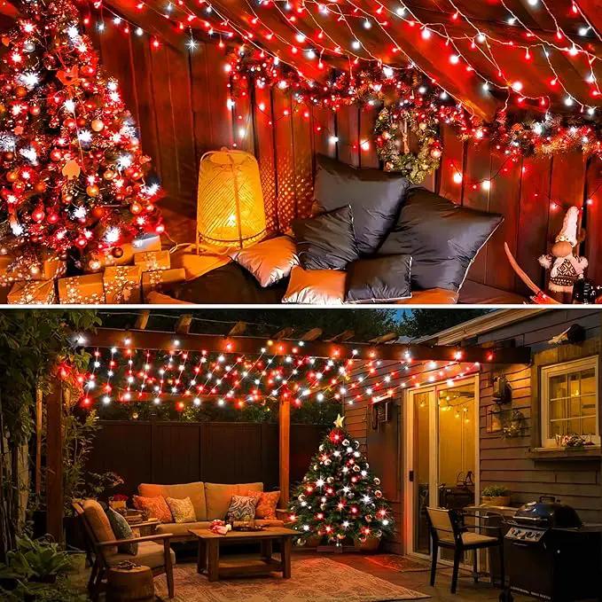 KNONEW 403ft 1000 LED Christmas String Lights Outdoor 8 Modes & Timer Fairy Light Plug in Waterproof for Xmas Yard Tree Wedding Party Holiday Decorations (Red and White) by GreenHaven Gardens