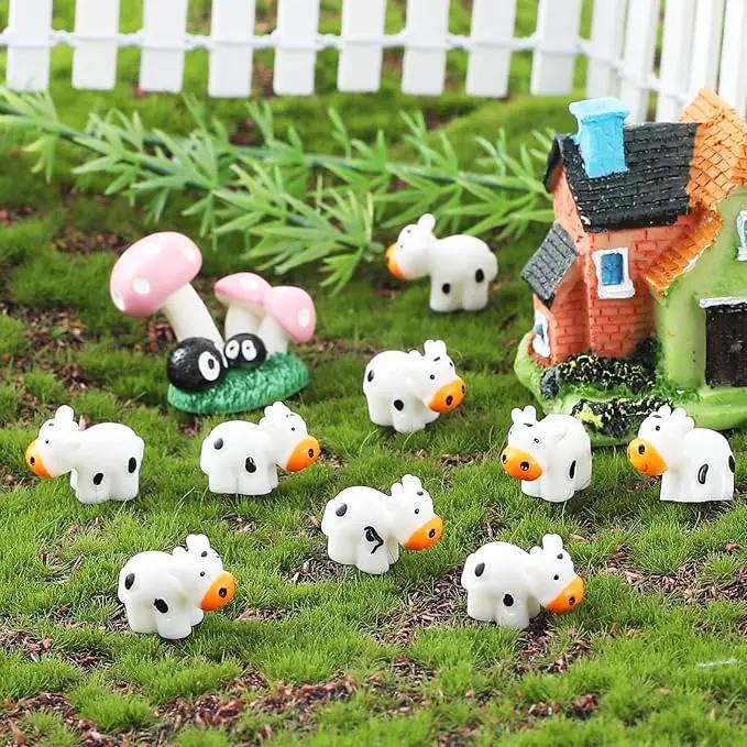 138 Pcs Mini Resin Cows Bulk Animals for Hiding Small Plastic Cows Statues Little Perfect for Forest Figures and More Adorable Landscape Fairy Outdoor Moss Garden DIY Ornament by GreenHaven Gardens
