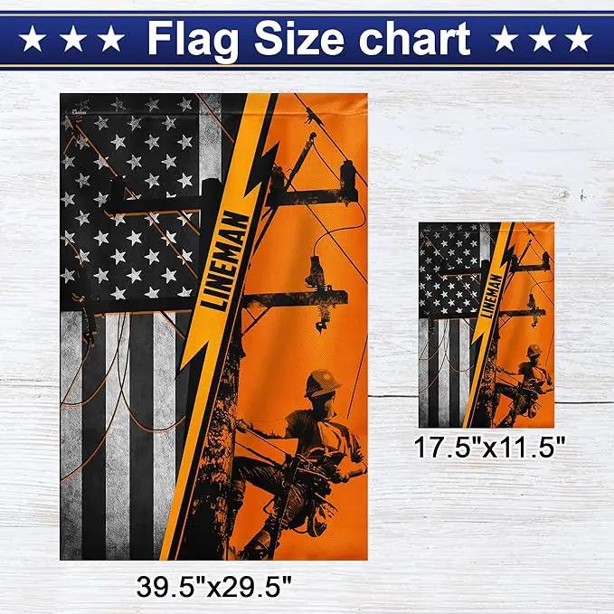 FLAGWIX Lineman American Flag - Independence Day, 4th of July Decorations Outdoor Flags, Patriotic Decor for Home, Yard, 30x40 House Flag - Double Sided, Heavy Duty Canvas, Decorative Outdoor Flags by GreenHaven Gardens