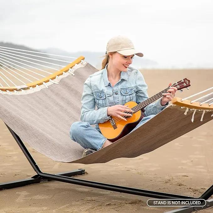 SUNCREAT Hammocks Outdoor Hammock with Spreader Bar, Poolside Portable Hammock for Outside with Carrying Bag, Coffee by GreenHaven Gardens
