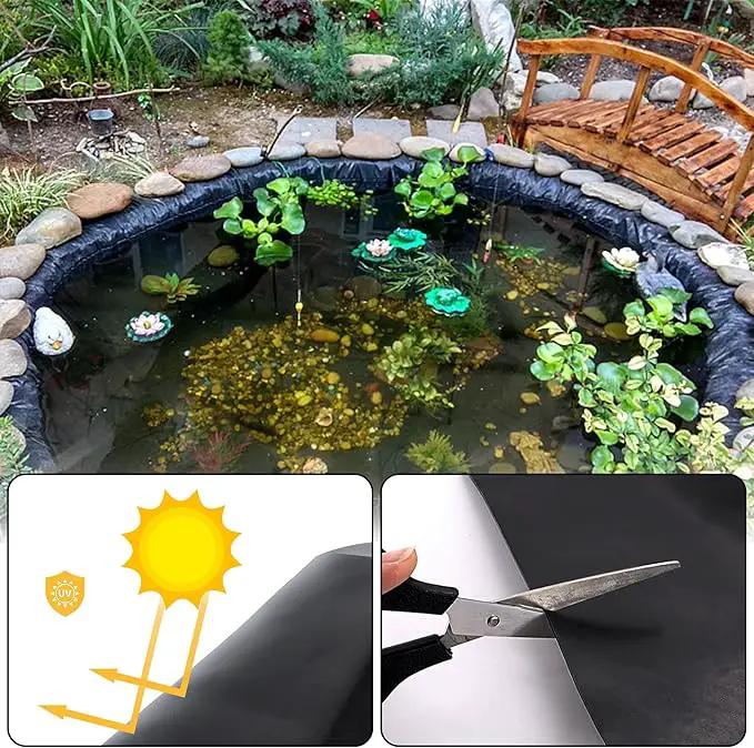 14 x 14 FT Pond Liner, 20 Mil Fish Pond HDPE Liner, Pond Liners for Outdoor Ponds, Koi Ponds, Garden Fountain, Waterfall by GreenHaven Gardens