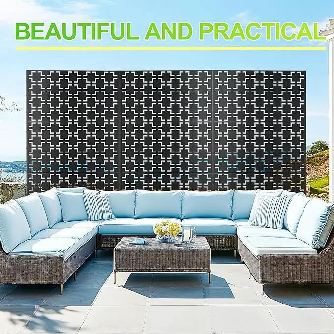 Outdoor Privacy Screen,72" H×47" W Metal Privacy Screen, Freestanding Privacy Fence Panels for Patio by GreenHaven Gardens