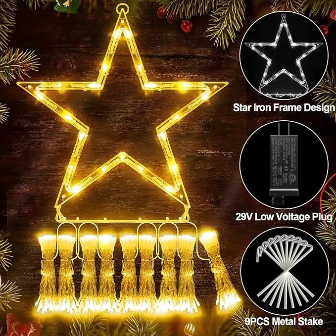 JXLEDAYY Christmas Lights Outdoor Decorations 344 LED Star Lights - Easy to Install Waterproof Fairy String, 8 Modes Xmas Tree for House Garden Party Wedding Holiday-Warm White by GreenHaven Gardens