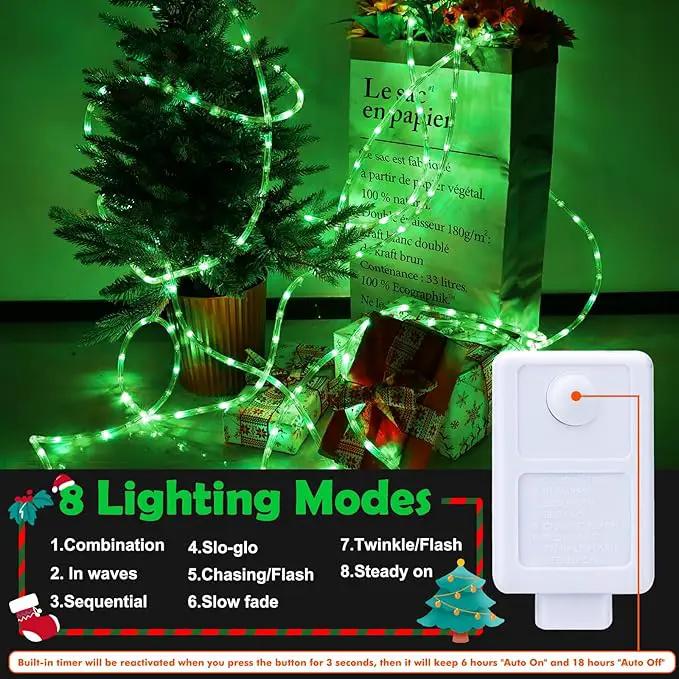 200ft LED Rope Lights Outdoor, 1440 LED Flexible Tube Lights with 8 Modes, Waterproof LED Rope Lighting for Outside, Garden, Patio, Bedroom, Party, Pool, Fences, Indoor Outdoor Decoration (Green) by GreenHaven Gardens