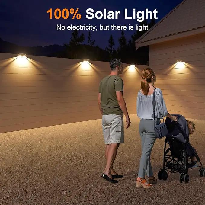 Ellasay Solar Fence Lights Outdoor: IP65 Waterproof RGB Solar Powered with 8 Lighting Modes - Wall Decor for Garden Deck Patio Backyard Balcony 6 Pack by GreenHaven Gardens