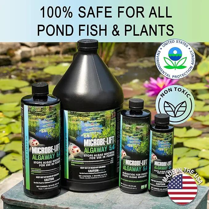 MICROBE-LIFT ALGAGAL Algaway 5.4 Algae Control Treatment for Ponds and Water Gardens, Safe for Koi Fish, Goldfish, Plants, and Decorations, 1 Gallon by GreenHaven Gardens