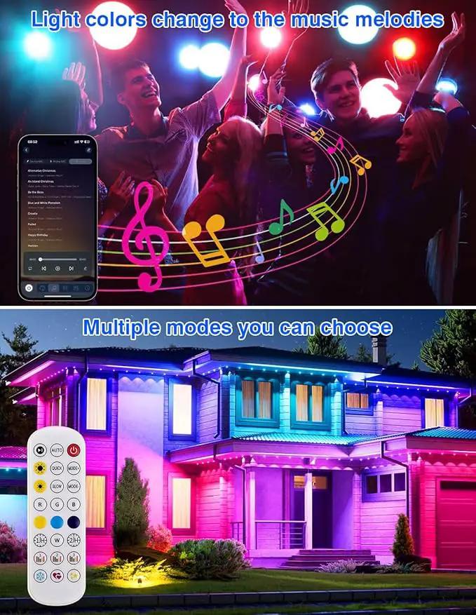 Spot Lights Outdoor, Smart RGBW LED Color Changing Landscape Lights with APP and Remote Control, Music Mode, DIY Scenes, Timing, IP65 Waterproof Spotlights Plug in for Yard Garden, 2 Pack by GreenHaven Gardens