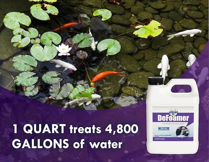 KoiWorx Defoamer - 32oz- Removes Foam from Decorative and Ornamental Ponds, Safe for Koi by GreenHaven Gardens