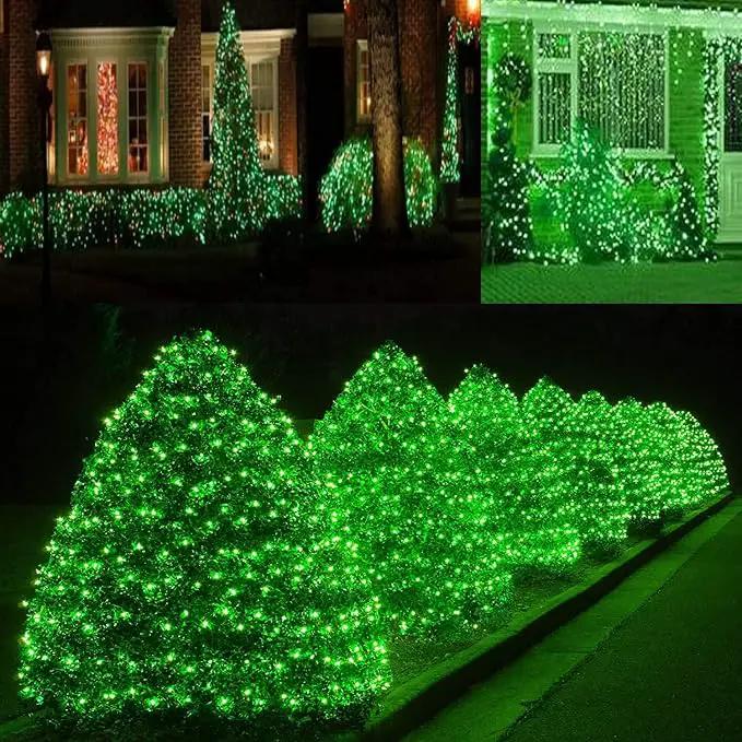 HISHINY Christmas Net Lights Outdoor, 5ftx5ft 100LED Green Wire, Connectable Bush Mesh Net Lights String for Christmas,St Patricks Party,Shrub,Yard,Tree (Green) by GreenHaven Gardens