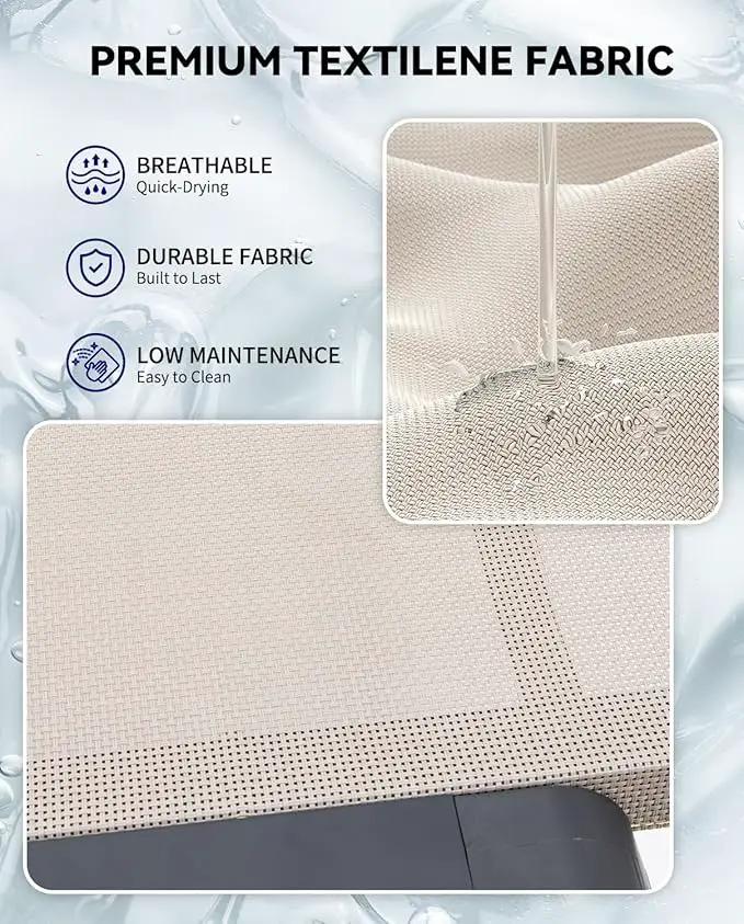 Aluminum Chaise Lounge Chair Outdoor, Foldable Patio Lounge Chair Assemble-Free, Pool Lounge Chairs with 5 Adjustable Backrest, Outdoor Lounge Chairs for Outside Poolside Beach Lawn Beige by GreenHaven Gardens