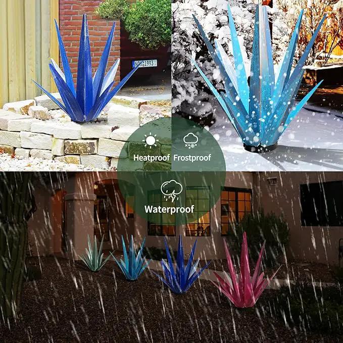 Large Tequila Rustic Sculpture, Rustic Metal Agave Plants for Outdoor Patio Yard, Home Decor Metal Agave Garden Yard Statue by GreenHaven Gardens