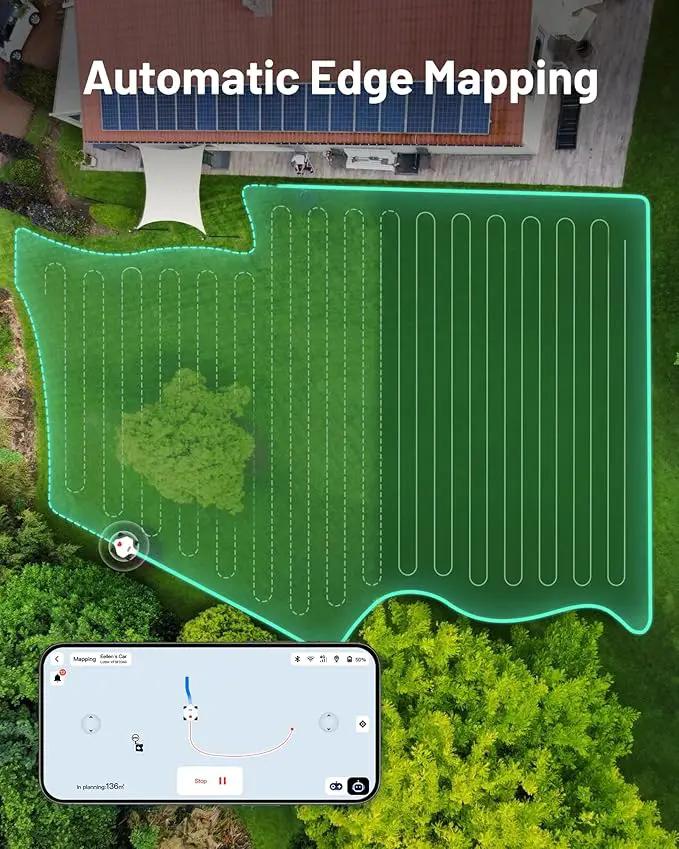 LUBA 2 AWD 5000HX Robot Lawn Mower with 4G, Reception 1.25 Acres, Max. 1.48 Acres, All-Wheel-Drive for 80% Slope, UltraSense AI Vision & RTK Automatic Edge Mapping, 2.2"-4.0" Cutting Height by GreenHaven Gardens