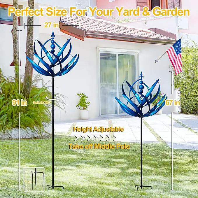 LimeHill Wind Spinner for Yard and Garden - Large Metal Kinetic Wind Sculptures, Yard Art Outdoor Decor (27 x 91 inches) by GreenHaven Gardens