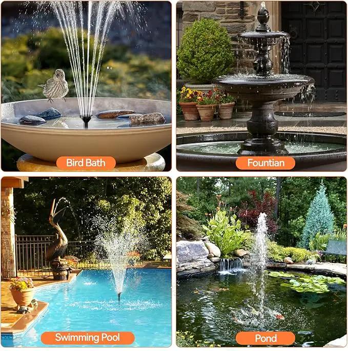 POPOSOAP 20W Solar Water Pump, Solar Powered Water Pump Outdoor with 320GPH Solar Pump, 7 Sprayers, 16.4ft Cable, 6.6ft Tubing for Outdoor Pond, Fish Tank and Garden Water Features by GreenHaven Gardens