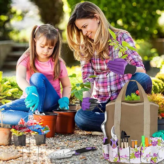 Garden Tools Set 83 Piece, Succulent Tools Set Included, Heavy Duty Aluminum Gardening Tools for Gardening, Non-Slip Ergonomic Handle, Durable Storage Tote Bag, Gifts for Men Women by GreenHaven Gardens